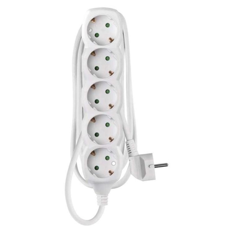 Podaljšek Emos 1,5 m / 5 vtičnic / beli / PVC / 1,5 mm2