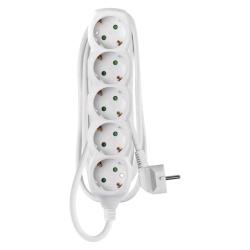 Podaljšek Emos 1,5 m / 5 vtičnic / beli / PVC / 1,5 mm2