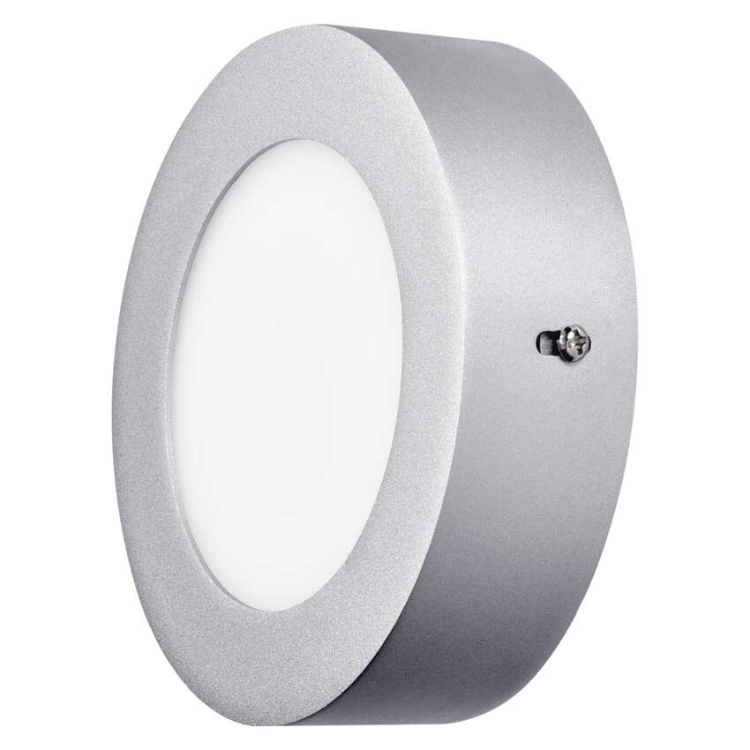 Nadometni LED panel Emos, okrogel, srebrn, 12,5W, nevtralno bela