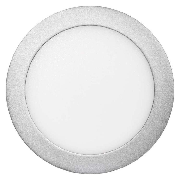 Nadometni LED panel Emos, okrogel, srebrn, 12,5W, nevtralno bela