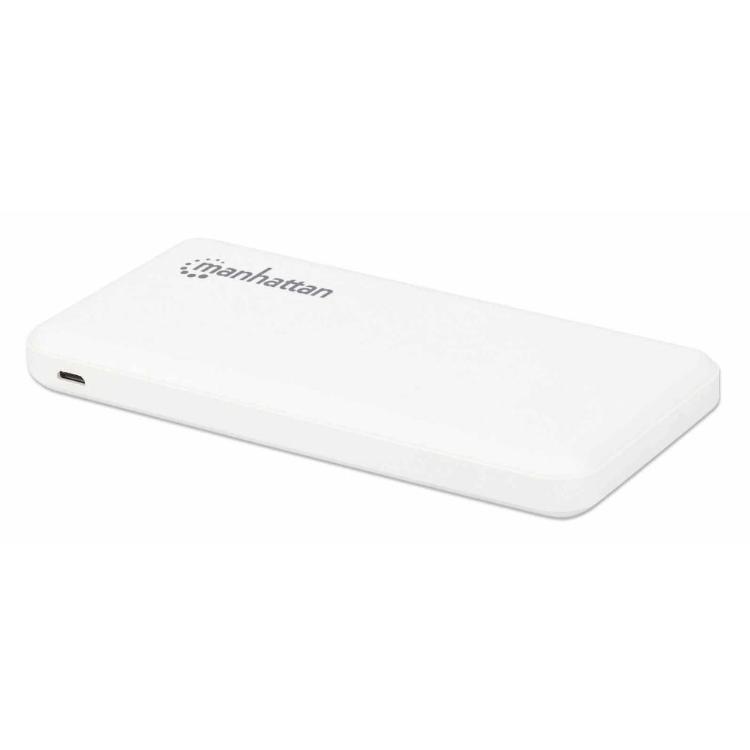 Prenosna zunanja baterija Manhattan, 10.000 mAh, 2x USB-A (2,1A in 1A), 1x USB-C, bela_1