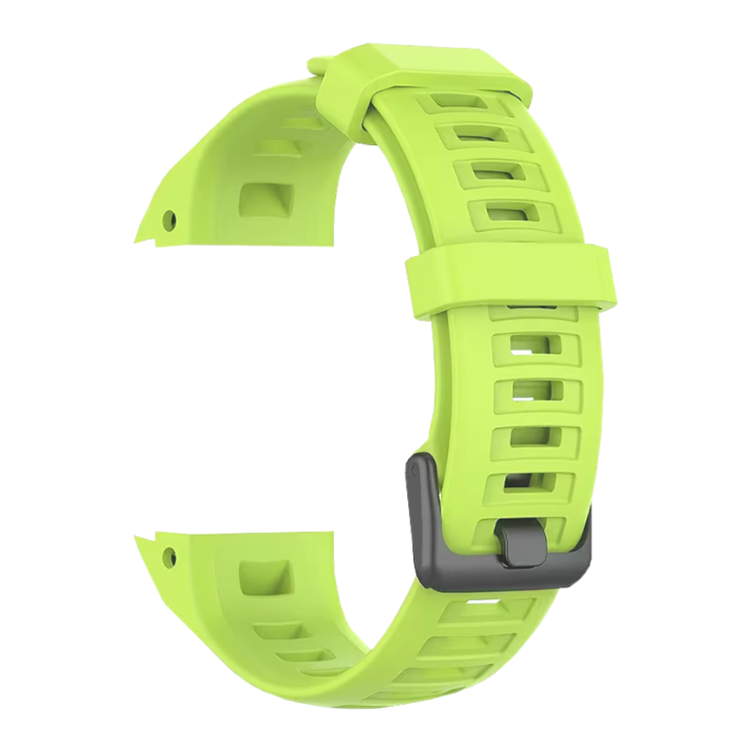 Zelen nadomestni pašček za Garmin Instinct z zračno perforirano zasnovo in robustno zaponko za varno pritrditev.