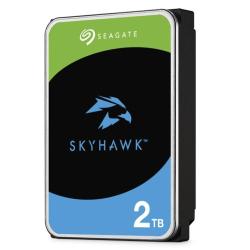 Trdi disk Seagate SkyHawk 2 TB za videonadzorne sisteme, zasnovan za neprekinjeno delovanje 24/7 in zanesljivo shranjevanje posnetkov.