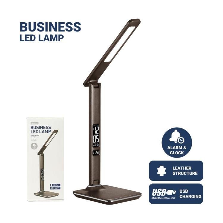 Usnjena namizna LED-svetilka Platinet PDLU13, rjava_2
