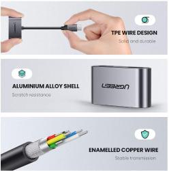 Trpežna zasnova z aluminijastim ohišjem in bakrenim jedrom zagotavlja stabilen prenos zvoka.