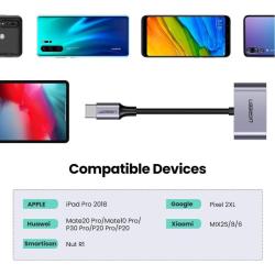 Adapter USB-C na 3,5 mm priključek je združljiv s številnimi telefoni in tablicami.