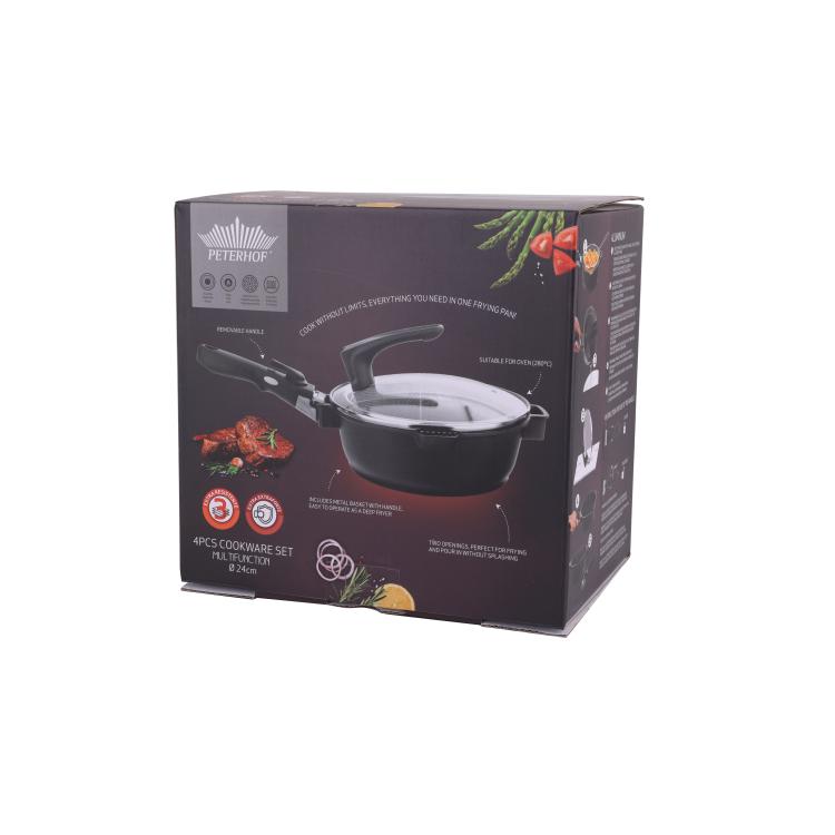 Globoka ponev s pokrovom cvrtnik Peterhof 24 cm PH-5028-TCC