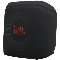 Črna zaščitna torba JBL PartyCover Encore 2 s poudarjenim rdečim logotipom JBL na bočni strani.