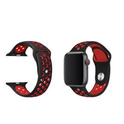Silikonski pašček Sport za Apple Watch, 42/44/45 mm, črno-rdeč_1