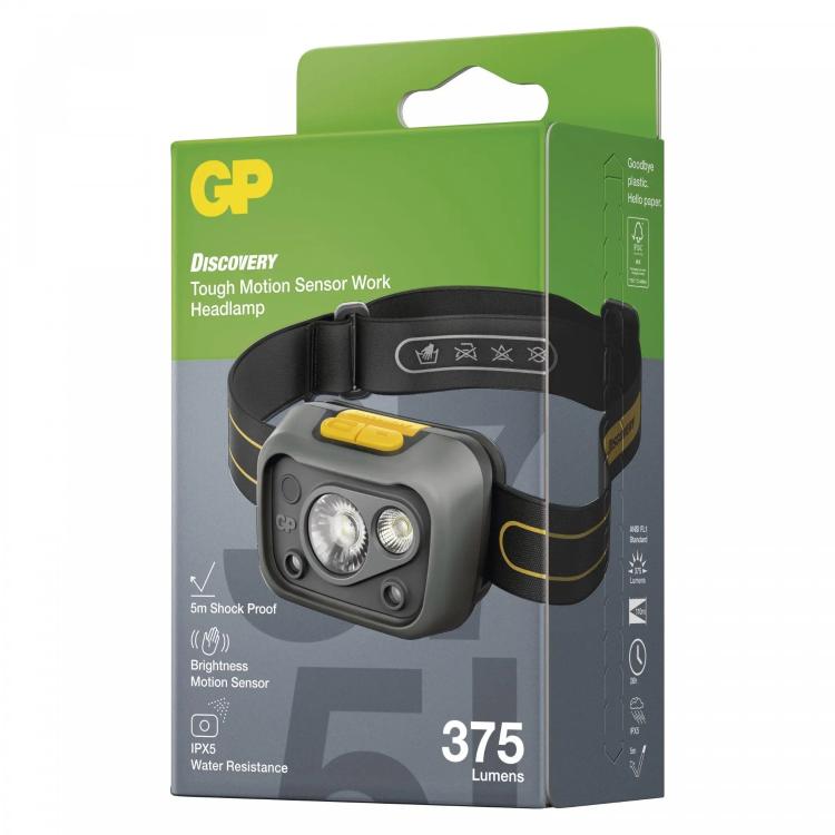 Naglavna LED svetilka GP Discovery CHW54, 375 lm