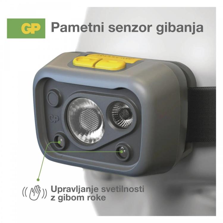 Naglavna LED svetilka GP Discovery CHW54, 375 lm