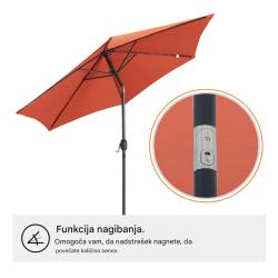 Senčnik VonHaus UV30+, 2,7 m, oranžen, samostoječi