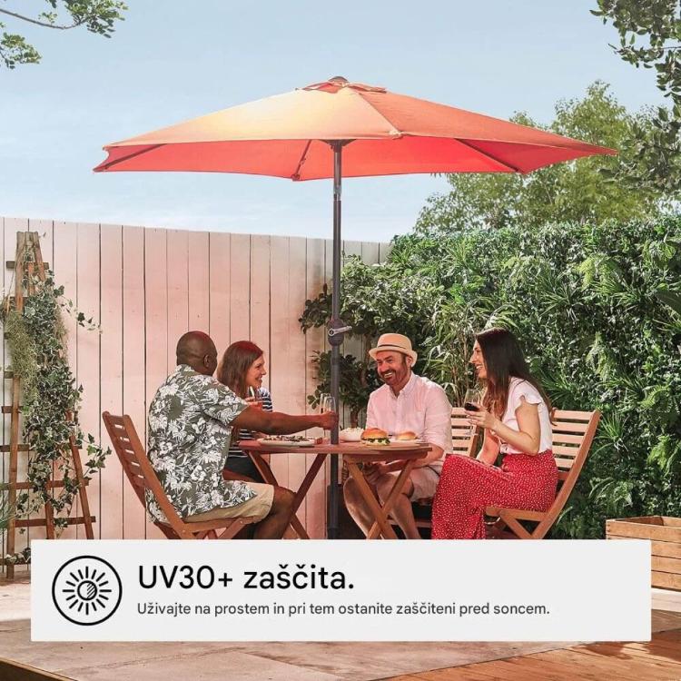 Senčnik VonHaus UV30+, 2,7 m, oranžen, samostoječi