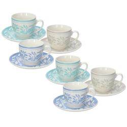 Set skodelic s podstavkom, porcelan, 200 ml, 6 kos