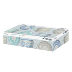 Set skodelic s podstavkom, porcelan, 200 ml, 6 kos