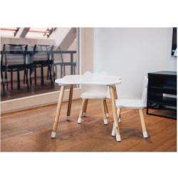FreeON set stol in mizica (2 stola v setu), bela/natur les_1