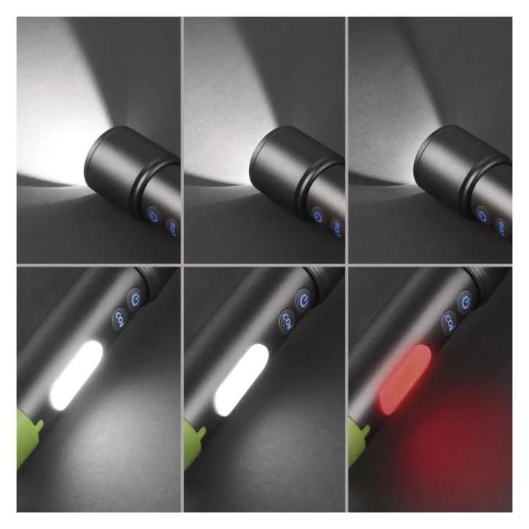 Ročna polnilna LED svetilka, 600 lm, 1 200 mAh, kovinska