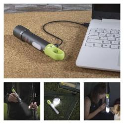 Ročna polnilna LED svetilka, 600 lm, 1 200 mAh, kovinska