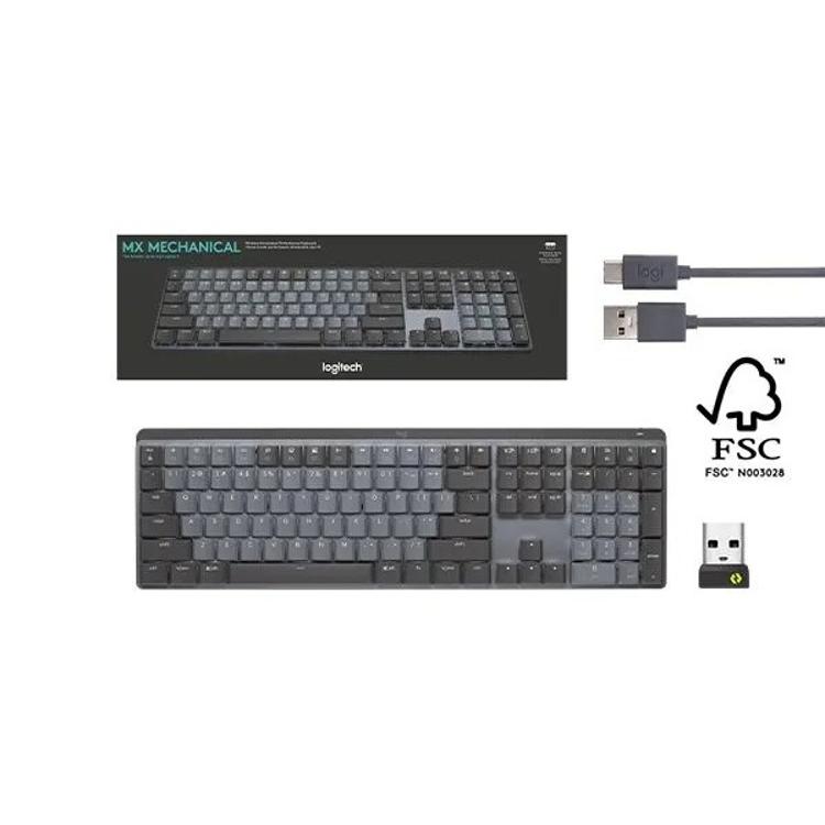 Brezžična mehanska tipkovnica Logitech MX Illuminated Performance, Bluetooth, grafitna