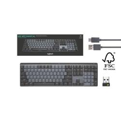 Brezžična mehanska tipkovnica Logitech MX Illuminated Performance, Bluetooth, grafitna