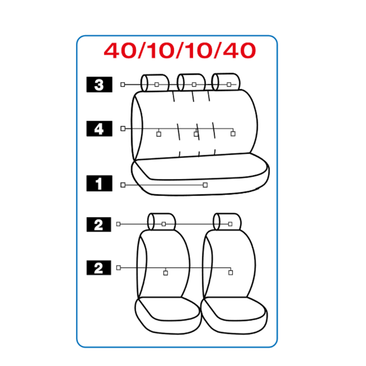 Komplet univerzalnih prevlek za avtomobilski sedež Car+ SCN012G_2