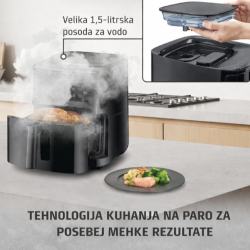 Caso AirFry & Steam 700 s 1,5-litrsko posodo za vodo in tehnologijo kuhanja na paro za mehkejše in sočnejše rezultate priprave hrane