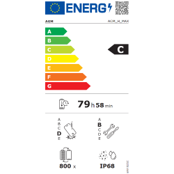 AGM H Max z energijskim razredom C, dolgo avtonomijo, 79 h delovanja in IP68 zaščito proti vodi in prahu.