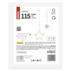 Božični zastor zvezde Emos, LED, 185x105 cm, notranji, topla bela