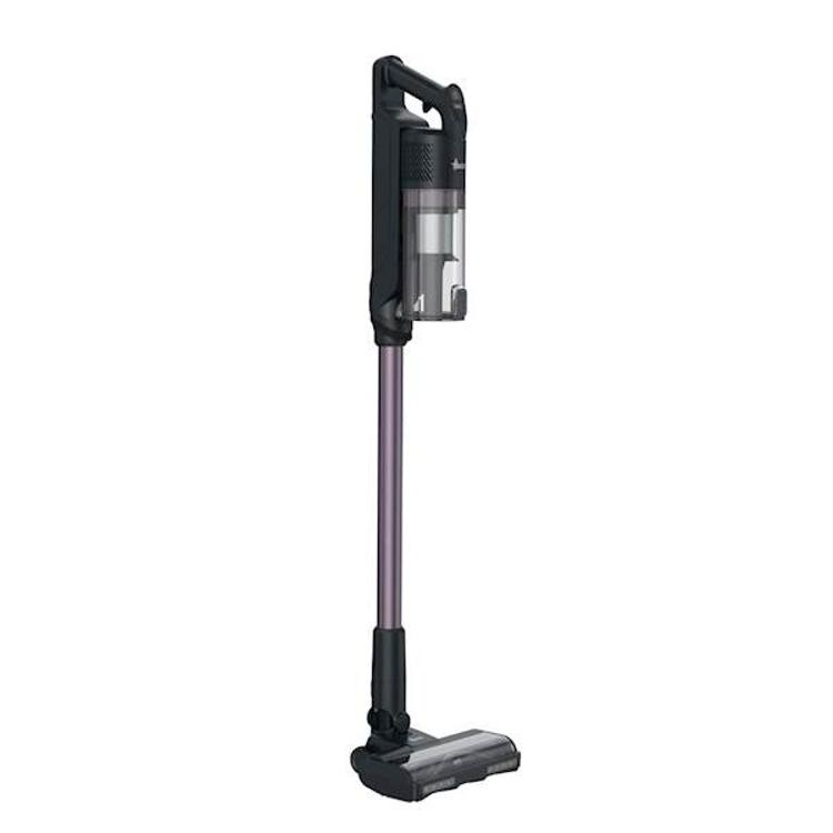 Baterijski pokončni sesalnik Hoover HF1M10H 011 z motorizirano talno krtačo, pogled od spredaj na belem ozadju.