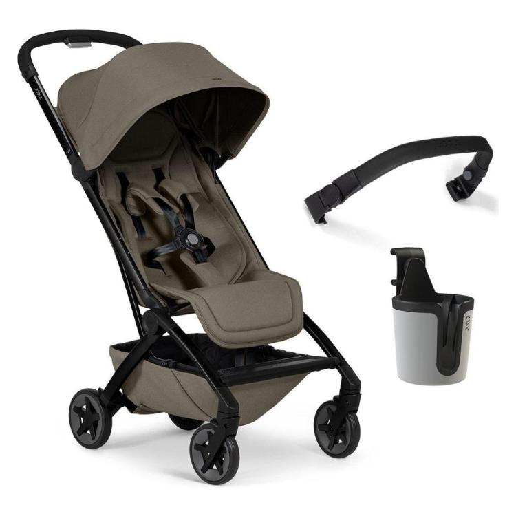Joolz Aer² športni voziček v barvi Hazel Brown z dodatki, odbijačem in držalom za skodelico.