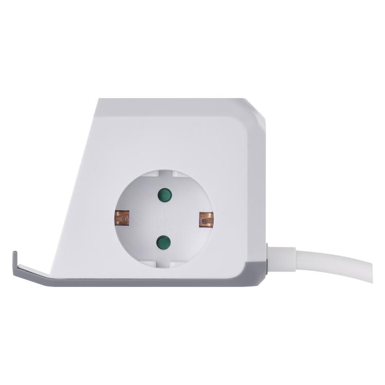 Podaljšek Emos kocka 2 m / 2 vtičnice / beli / 2×USB-A+1×USB-C+Qi / 1,5 mm2