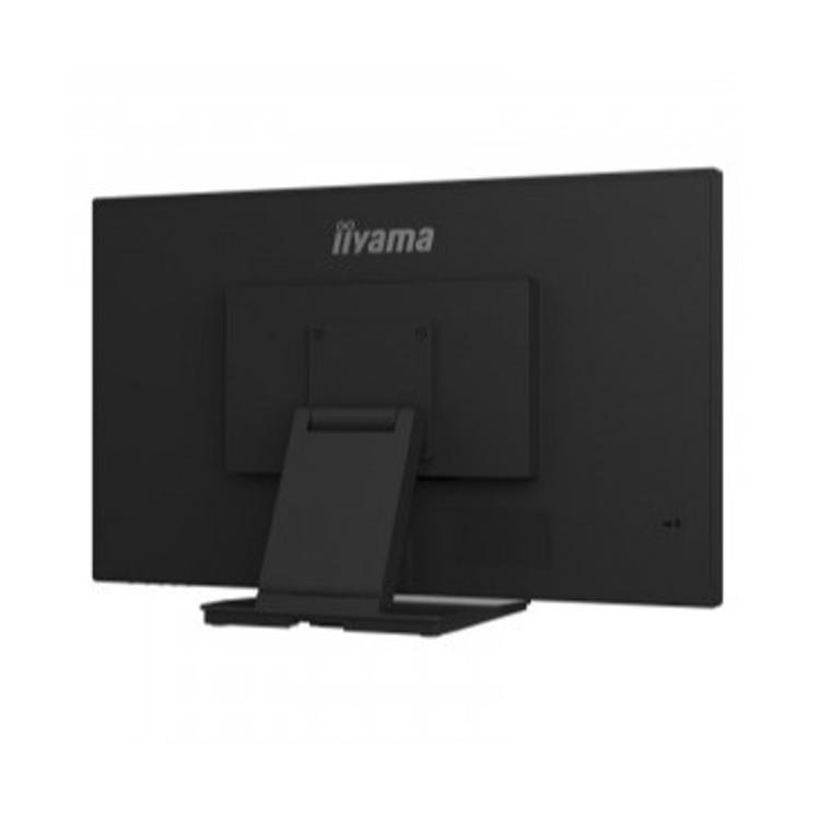 iiyama ProLite T2754MSC‑B1AG, zadnja stran monitorja, VESA pritrditev, črno ohišje, profesionalna interaktivna zasnova.