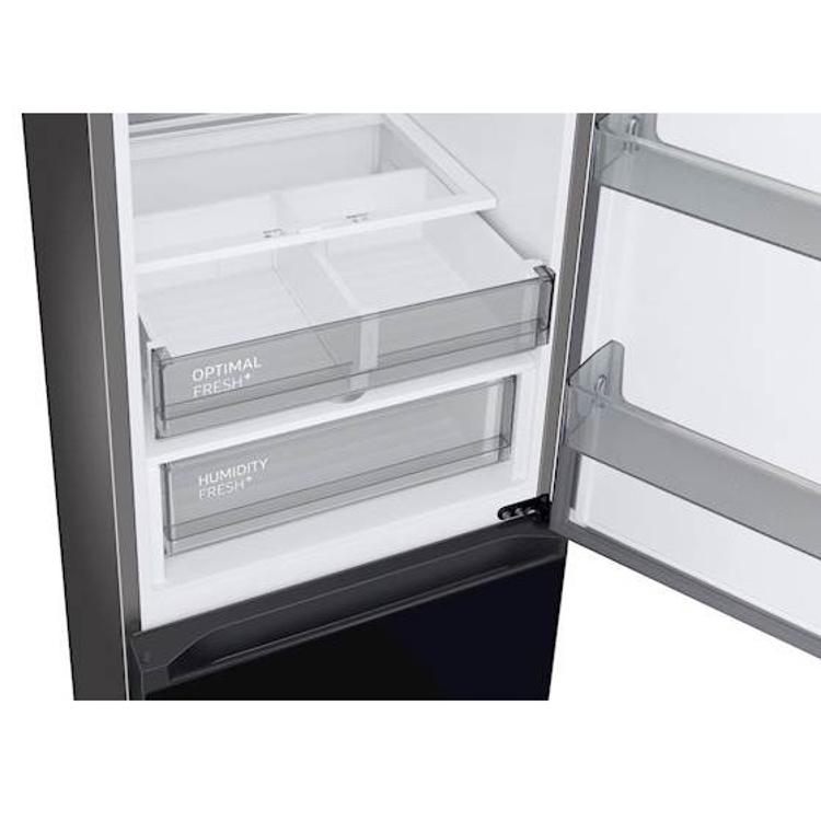 Hladilnik z zamrzovalnikom Samsung Bespoke RB34C7B5E22/EF, 185 cm, E, 334 l, črna-steklo