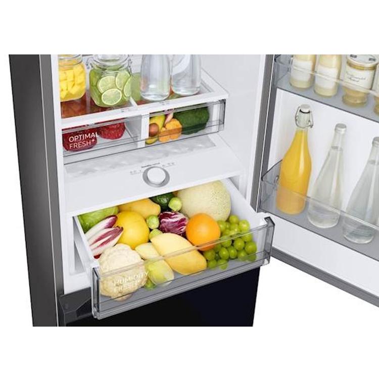 Hladilnik z zamrzovalnikom Samsung Bespoke RB34C7B5E22/EF, 185 cm, E, 334 l, črna-steklo