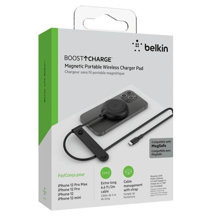 Prenosni magnetni polnilec Belkin, ležeči, 7,5 W, črn_3