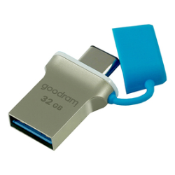 USB ključ 3.0, 64 GB, USB-A in USB-C, Goodram, modra