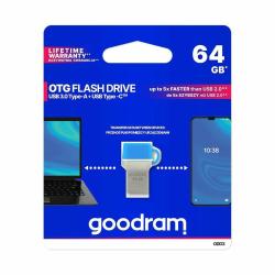USB ključ 3.0, 64 GB, USB-A in USB-C, Goodram, modra