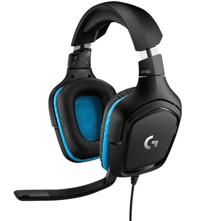 Slušalke z mikrofonom Logitech G432, črna