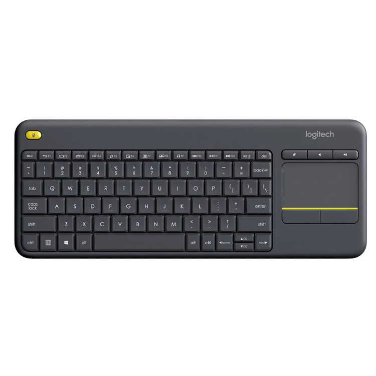 Brezžična tipkovnica Logitech K400 Plus, touch, črna