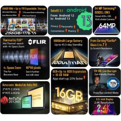 Pametni robustni telefon Blackview BV8900, 8 GB + 256 GB, z vgrajeno termalno kamero