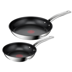 Tefal set ponev z nelepljivo površino, inox ročaji in Thermo‑Signal indikatorjem na sredini
