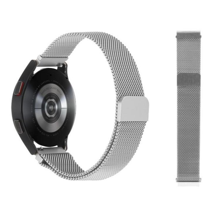 Kovinski magnetni pašček 18 mm, srebrn, za pametno uro