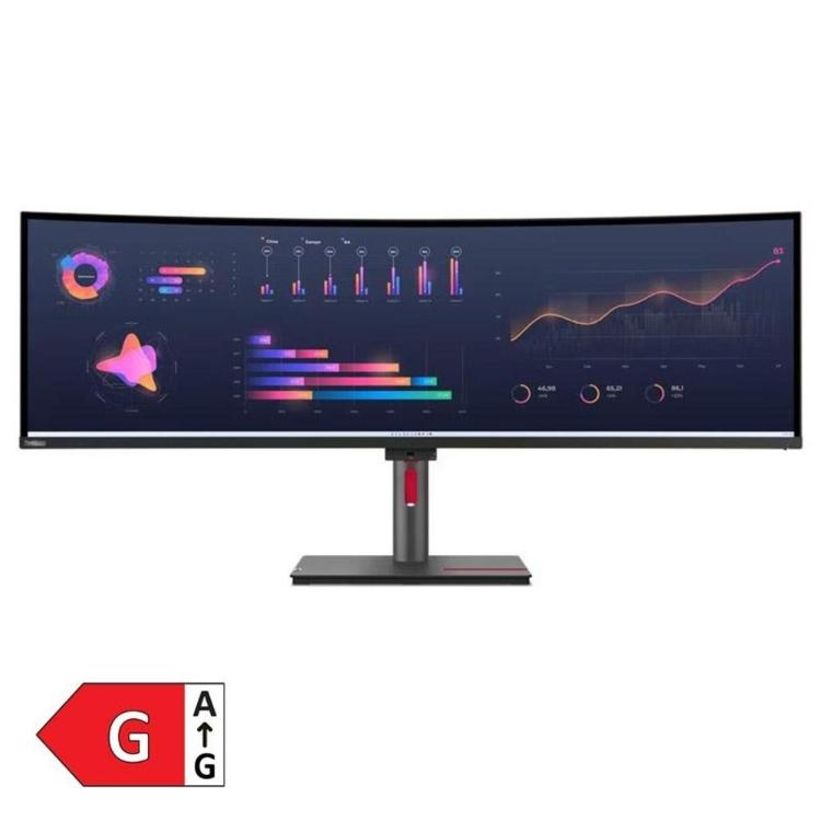 Lenovo ThinkVision P49w‑30, 49" ukrivljen DQHD monitor, super ultra‑wide zaslon 5120×1440, energijski razred G.