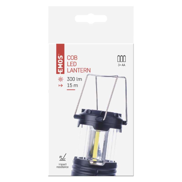 Svetilka za kampiranje Emos, LED, COB, 300 lm, 3× AA