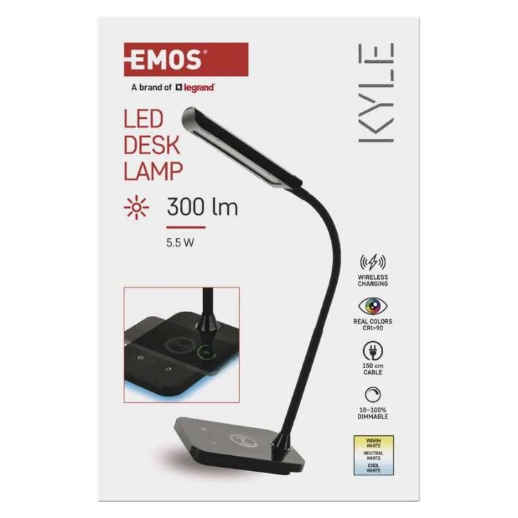 Namizna LED svetilka Emos KYLE, črna