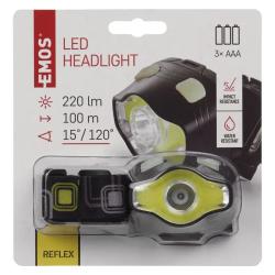 Naglavna LED svetilka Emos 3W LED + COB