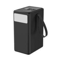 Polnilna baterija Platinet PMPB8065, 65W, 80.000mAh, pogled pod kotom z ročajem za lažje prenašanje.