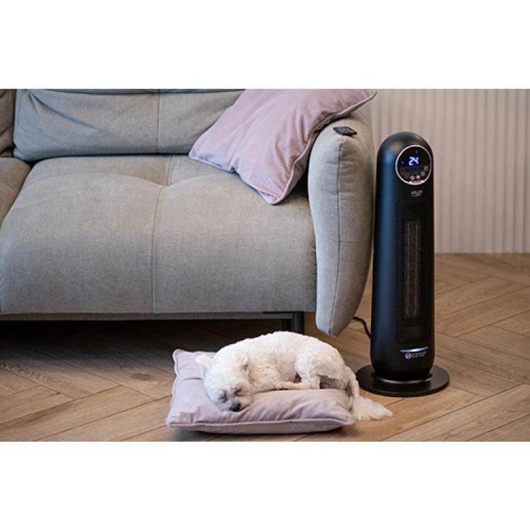 Keramični pokončni grelnik Adler LCD 2200W, črn