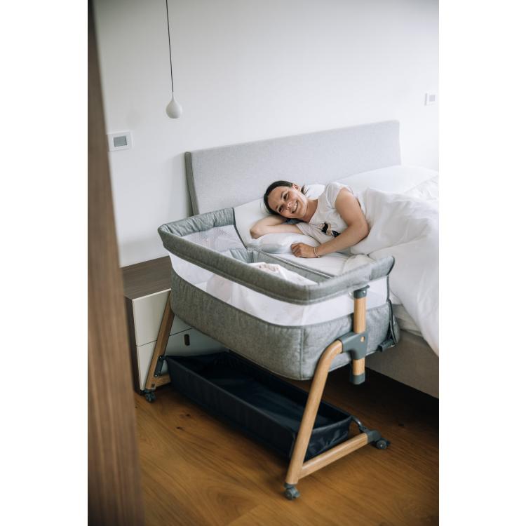 Obposteljna posteljica s predalom FreeON Bliss, siva