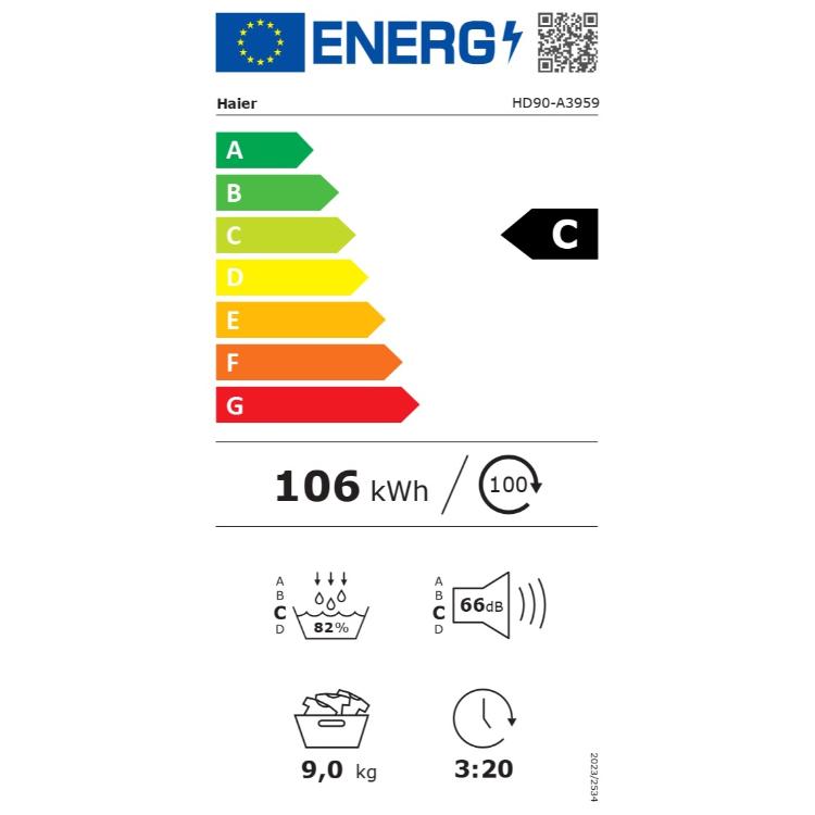 Sušilni stroj HAIER HD90-A3959-S, 9kg, C